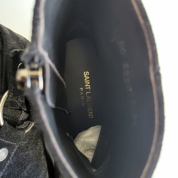 Saint Laurent Hara Suede Strap Black Booties NWT Size 6 US/6 IT - Picture 11 of 14